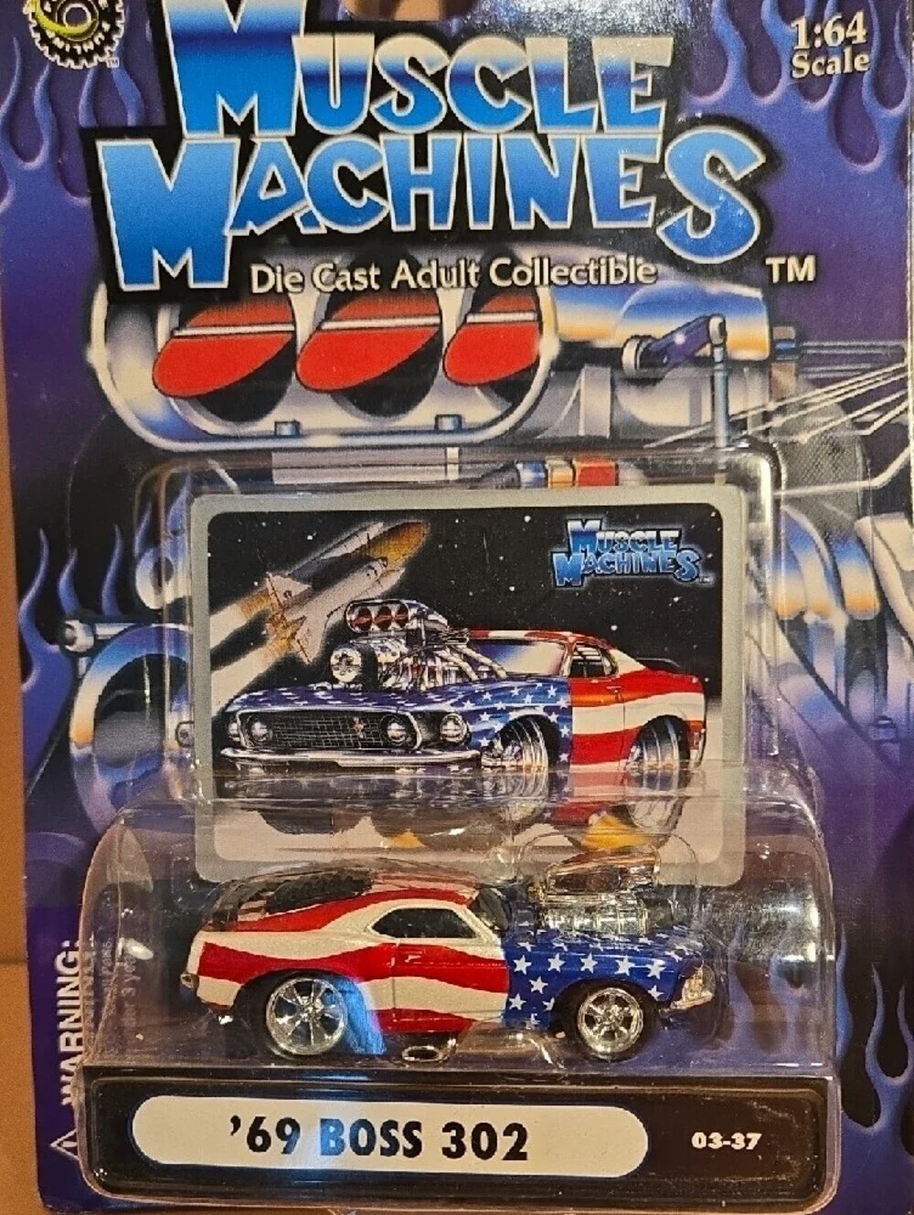 Muscle Machines Patriotic Die-Cast Car Set Of 4 American Flag Design